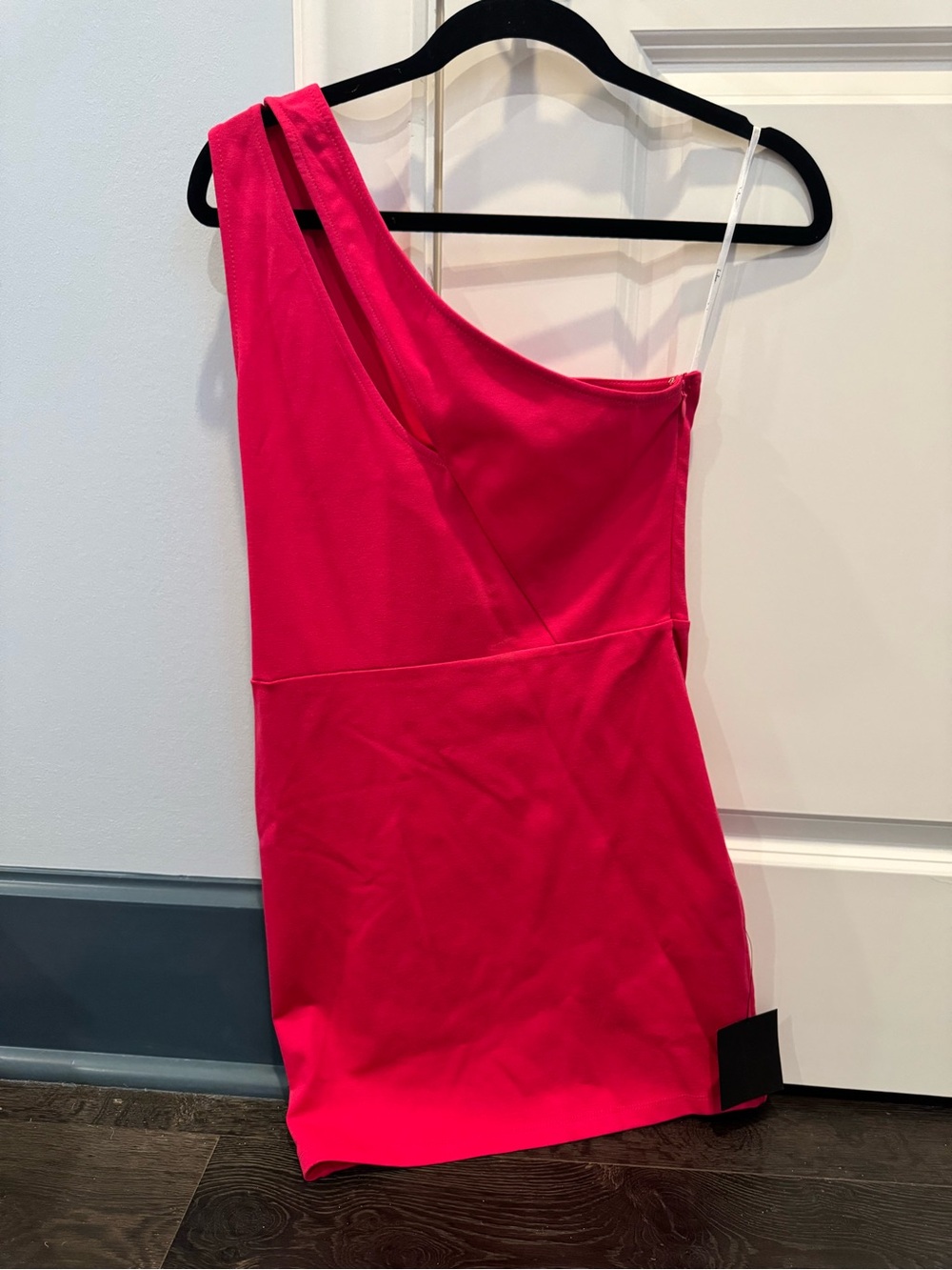 Lulu's One-Shoulder Vibrant Pink Mini Dress